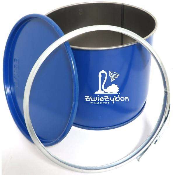 6 Liter Stahlfass Blau (1.Wahl) mit Zyklonabscheider Typ-3 für Staubsauger